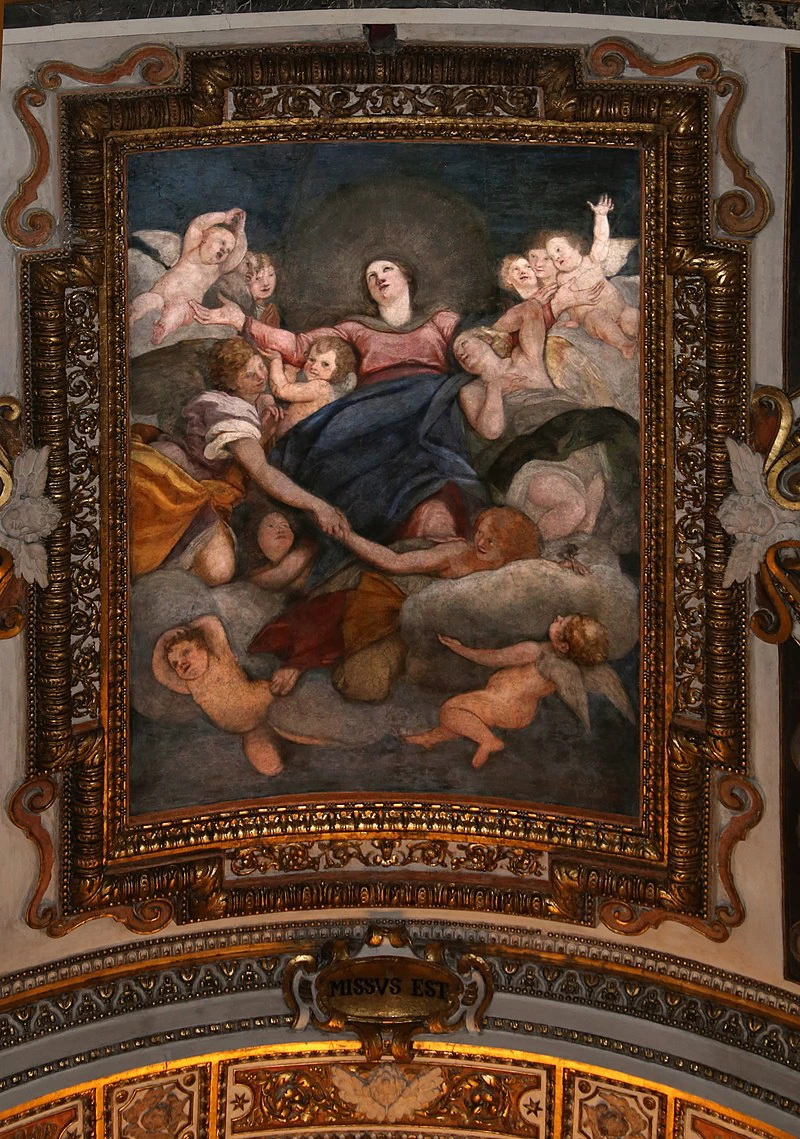 Maria assunta tra angeli - Santa Maria della Pace, Roma, dettaglio